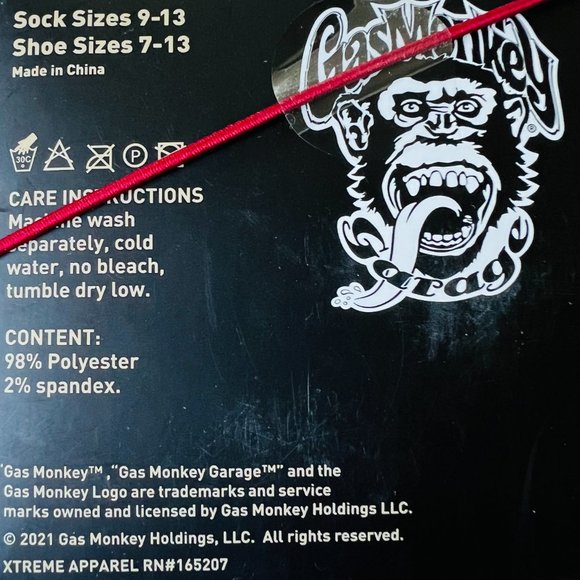 GAS MONKEY GARAGE Men's 3 Pair Crew Socks NIB - Picture 2 of 3